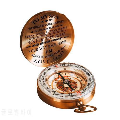 High Quality Compass Camping Hiking Pocket Copper Compass Portable Compass Navigation Climing Riding Outdoor Tools Holiday Gift