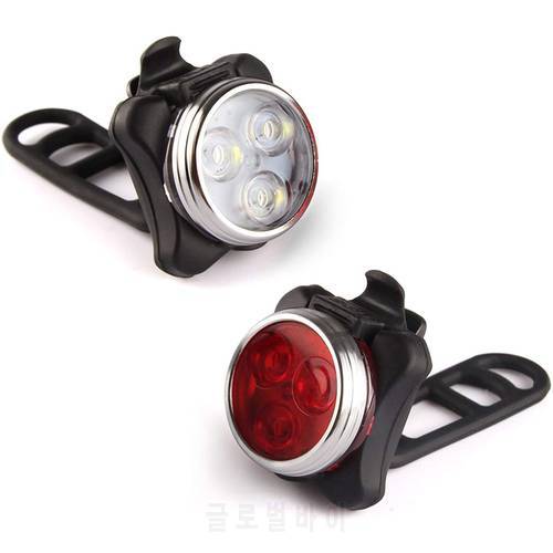 Ascher USB Rechargeable Bike Light Set,Super Bright Front Headlight and Rear LED Bicycle Light,650mah Lithium Battery