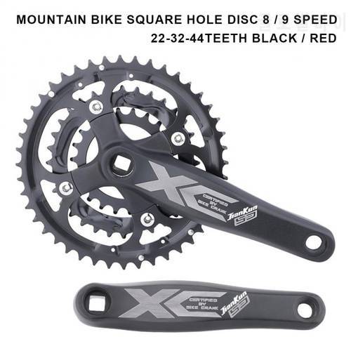 MTB Mountain Bike Square Hold Disc 8/9 Speed 22/32/44T Detachable Crankset Round Oval Chainring And Bike Crank Bike Accessories