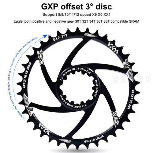 MTB GXP Bicycle Crankset Fixed Gear Crank 34T 36T 38T 40T Narrow Wide Chainring for sram gx xx1 X1 x9 GXP Pedivela Offset 3MM