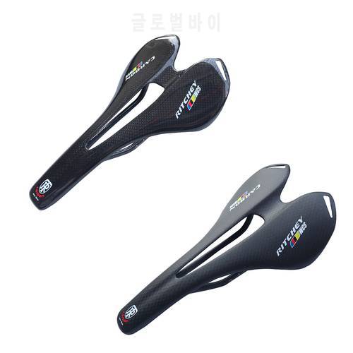 2021 ultralight 3K full carbon fiber bicycle saddle road mountain bike bicycle accessories frosted/glossy 275*143 bicycle saddle