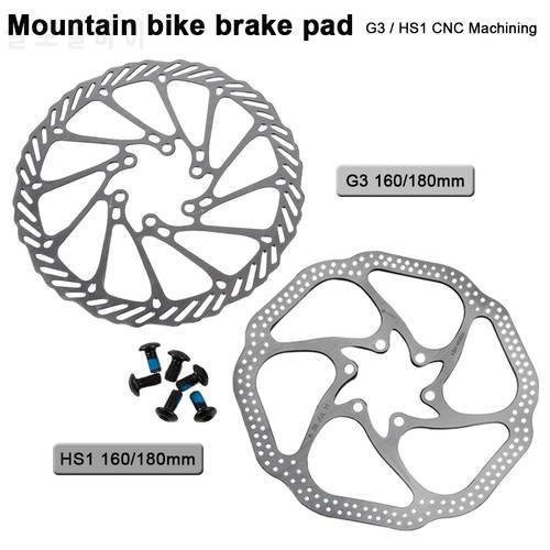 180mm/160mm 6 Inches Stainless Steel Bike Rotor Brake Disc MTB Cycling Brake Pad for Mountain Road Cruiser Bikes Parts