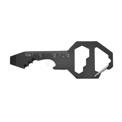 6 In1 Mini Multi-Function Tool Steel Keychain Bottle Opener Cutting Tool Screwdriver Metric Scale Hexagonal Wrench For Camping