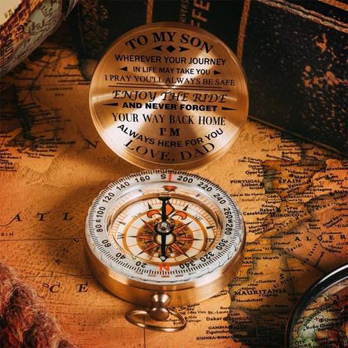 Dad To Son Enjoy The Ride Compass Copper Compass Christmas Gift for Son Vintage Style NOV99