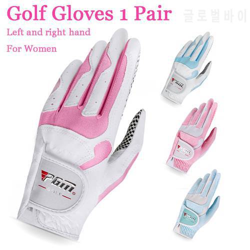 1 Pair Golf Gloves For women Fabric and lycra 4 kind lady gift sport glove left right hand breathable slip-resistant Magic tape