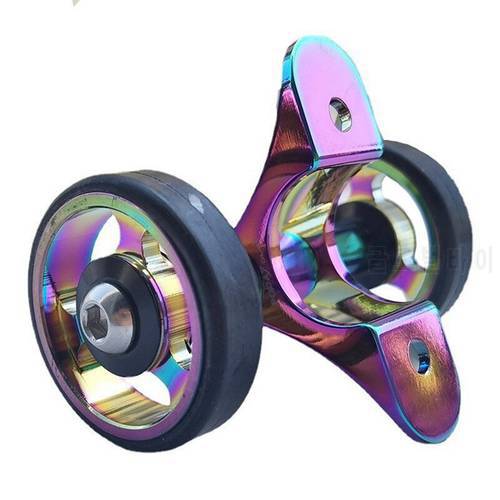 Dropship-PODAY Superlight Bicycle Easywheel Aluminum Alloy for Brompton Mudguard Rollers Wheels Easy Install Double Wheels Color