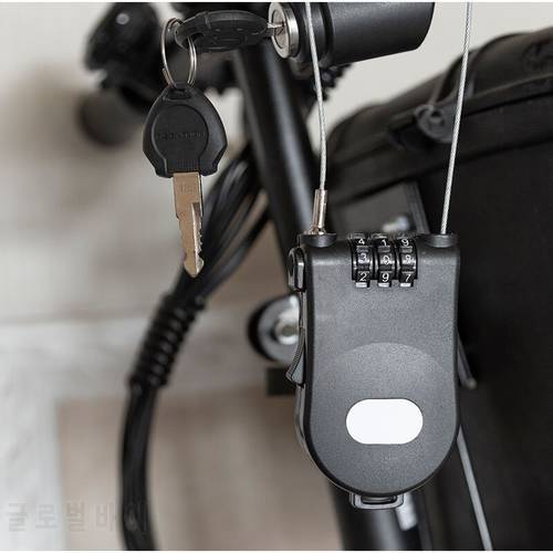 3 Digit Security Code Cable Lock Password Long Roller Pram Padlock Rope Bicycle Parts Mini Extendable Wire Anti Theft
