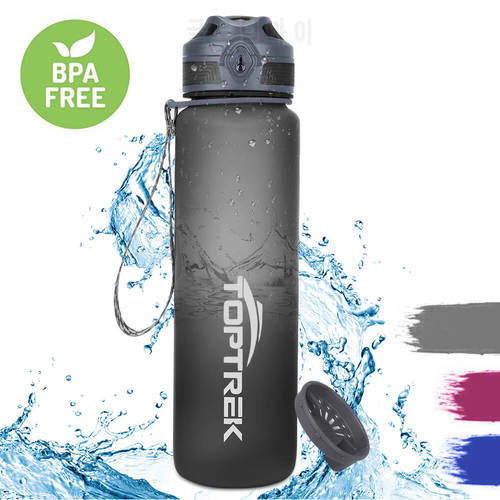 Toptrek Sport Water Bottle 650ML/1000ML BPA Free Drinkware Outdoor Drinking Waterbottle Protein Shaker Leak-Proof My Drink Bottl