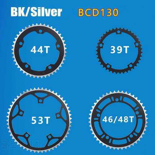 Bicycle Chainring Fixed Gear Road Bike Track Folding Bike 130 BCD Fixie Single Speed 39/44/46T/48T/53T 1/2X1/8