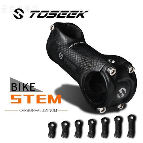 TOSEEK Carbon MTB Bicycle Stem 3K Matte Clamp 31.8MM For Mountain Road Bike Handlebar Stem Length 70/80/90/100/110/120/130mm