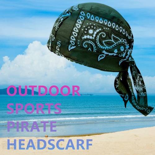 Multi-Color Cotton Printed Single Cashew Cycling Headscarf American European Outdoor Hip-Hop Pirate Headscarf Outdoor Sports Hat