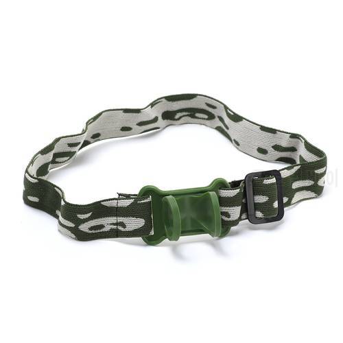 1Pc New Green Camo Color Headlamp Headband Head Belt Strap Headlight Mount Holder Flashlight Lamp Torch Elastic Outdoor Tools