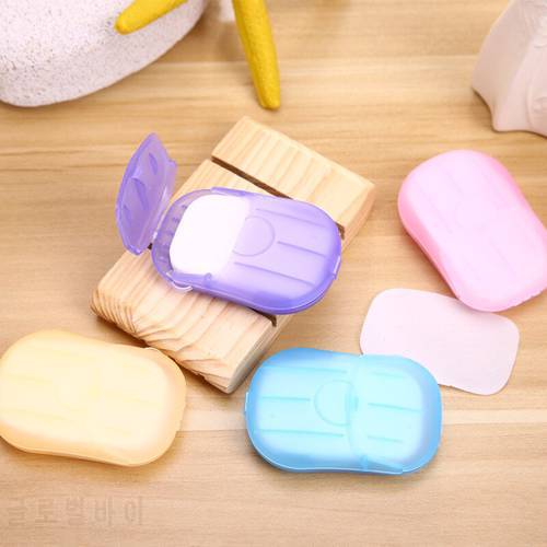 20Pcs Soap Paper Washing Hand Bath Clean Scented Slice Sheets Outdoor Travel Disposable Boxe Soap Portable Mini Paper Soap