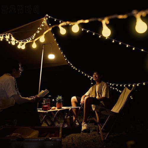 5M 10M Camping Tent Light Garland LED Ball String Lamp Bulb Fairy String Decorative Light for Home Wedding Party Yard Decoration