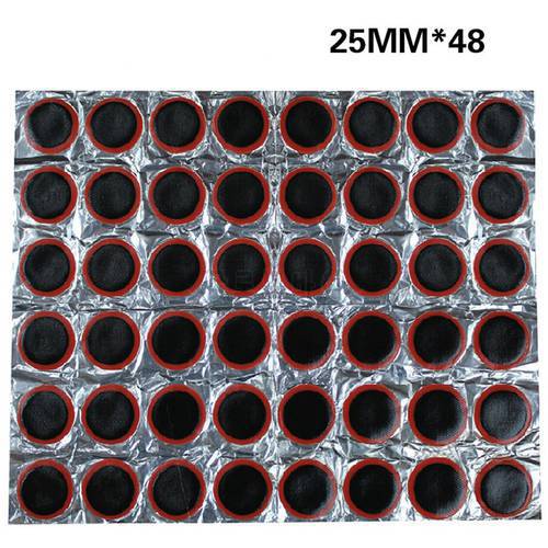 48 Pcs 25mm Round Bicycle Bike Puncture Maintenance Tire Tyre Rubber Patch Piece Repair Tools Kits for Cycling Tyre High Quality