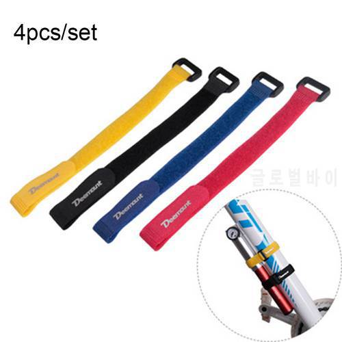 4Pcs Brake Cable Strap Finishing Nylon Cable Tie Magic Paste Straps Reusable Cable Cord Ties Belt Colrful High Quality Accessory