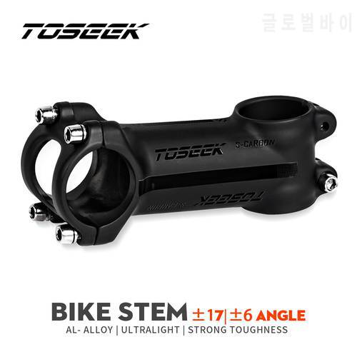 TOSEEK Ultralight Aluminum Bike Handlebar Stem 6/17 Degree Mtb Stem 50mm-120mm Power Mtb 31.8mm Mountain Bike Stem