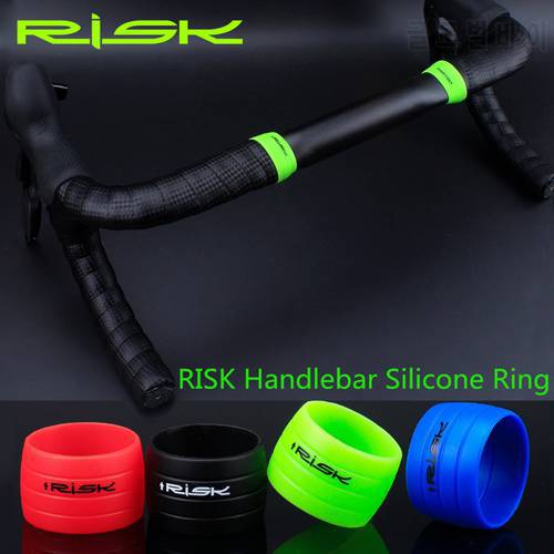 RISK 1 Pair Road Bike Handlebar Tape Plugs Anti-Slip Silicone Bicycle Handle End Bar Fixed Ring Protection Sleeve Bike Accessory