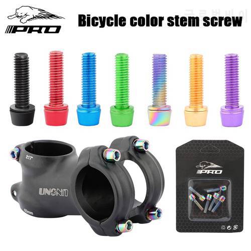 IIIPRO Mountain Bike Stem Screw MTB Titanium Screws Bolts for Bicycle Power M5*18MM With Washer Handlebar Bolt Cycling Pieces