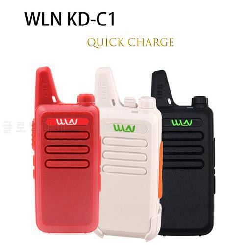2PCS WLN KD-C1 KDC1 Walkie Talkie MINI Handheld Transceiver Two Way CB Radio Ham Portable Communicator Red White Cam Trucker