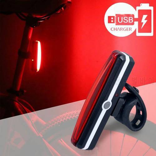 Bike Rear Light LED USB Rechargeable Waterproof 6 Flashing Modes Bicycle Tail Light Outdoor Safety Cycling Signal Flashing Light