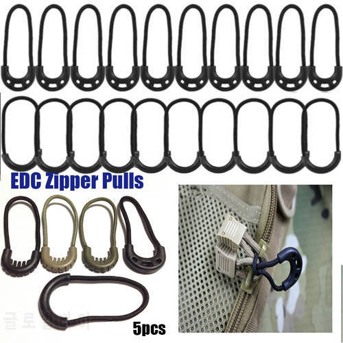 5Pcs Zipper Pull Puller End Fit Rope Tag Fixer Zip Cord Tab Replacement Clip Broken Buckle Travel Bag Suitcase Backpack