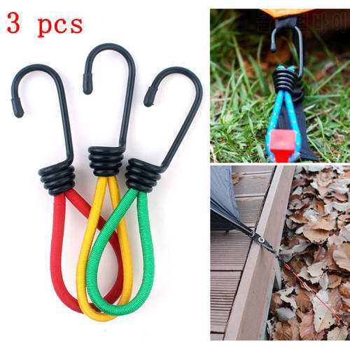 Outdoor camping tent elastic buckle 15cm fixed binding belt elastic rope hook camping tent accessories pull rope