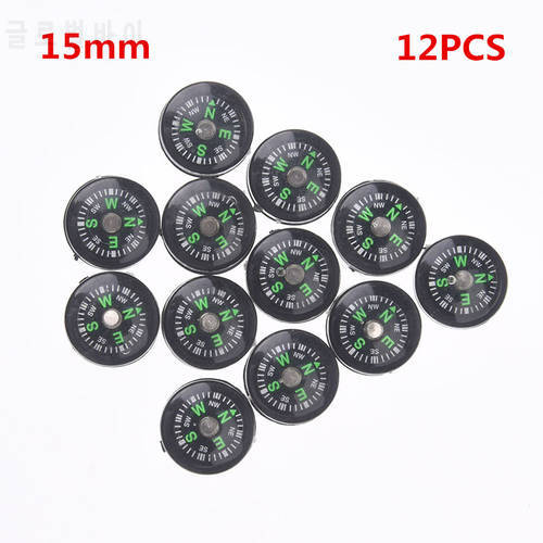 12Pcs 15/20/25mm Mini Button Compasses Portable Handheld Outdoor Sports Camping Travel Hiking Hunting Emergency Survival Compass