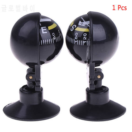 1Pc 360 Degree 2.4x1.26 inch Rotation Waterproof Vehicle Navigation Ball Shaped Car Compass with Suction Cup