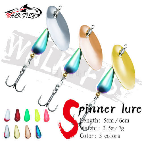 WALK FISH AR-S Hand-made Spinner Baits 3.5g 7g Metal Lure Brass Hard Artificial Spoon Bait Copper Spoons Bait For Trout Perch