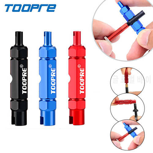 Bicycle Tire Nozzle Wrench Multifunctional Valve Core Tool Double-head Portable Removal Disassembly Spanner Bike Repair Tools