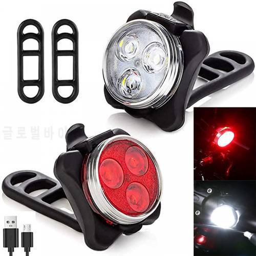 LED Bicycle Light 800LM Rechargeable Front And Rear Bike Light Set 650mah Lithium Battery 4 Light Mode Options