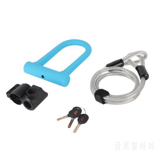 Bicycle Lock Anti-Theft U-shaped Steel Lock Portable Strong Security Lock with 2 Keys Unbreakable Bicycle Scooter Accessories