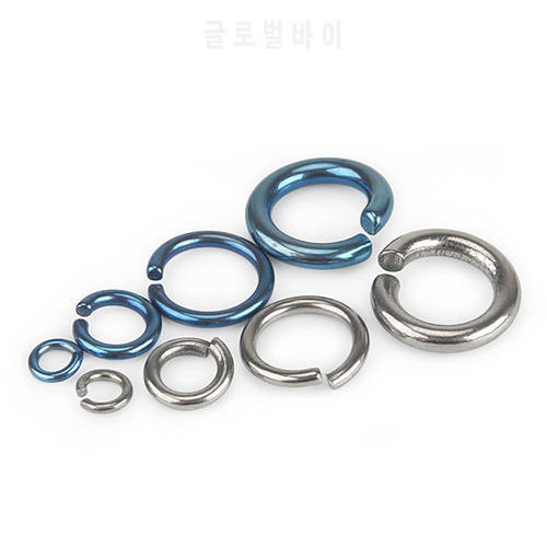 5pcs Titanium Ring Open Style Titanium Keyring Pendant Chain Accessories Outdoor Tool Multicolor
