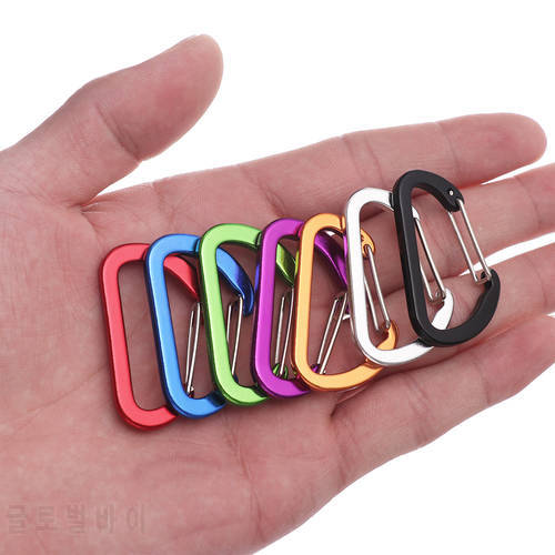 4Pcs Colorful Aluminum Alloy D-Ring Keychain Carabiner Lock Buckle Hook Climbing Snap Clip Outdoor Hiking Camping Fishing Tool