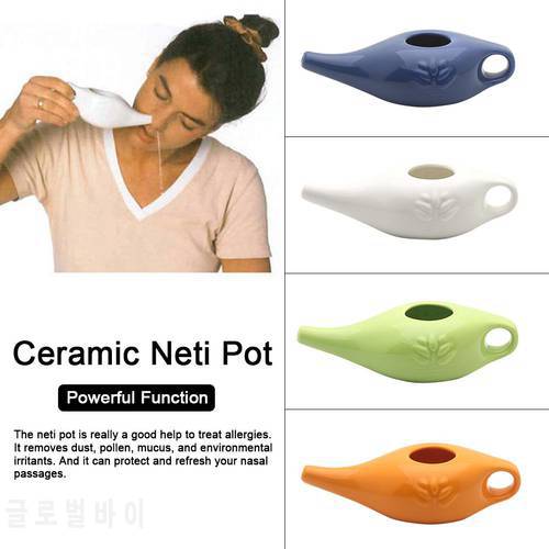 Ceramic Neti Nose Wash Neti Pot Nose Washing Kit Outdoor Portable Sinus Rhinitis Allergy Nose Cleaning Equipment Pot 250ml