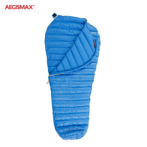 AEGISMAX M2 Camping 36℉~45℉ Goose Down Sleeping Bag FP800 Ultralight Outdoor Mummy Splicing Type Warm Sleeping Bag Windproof