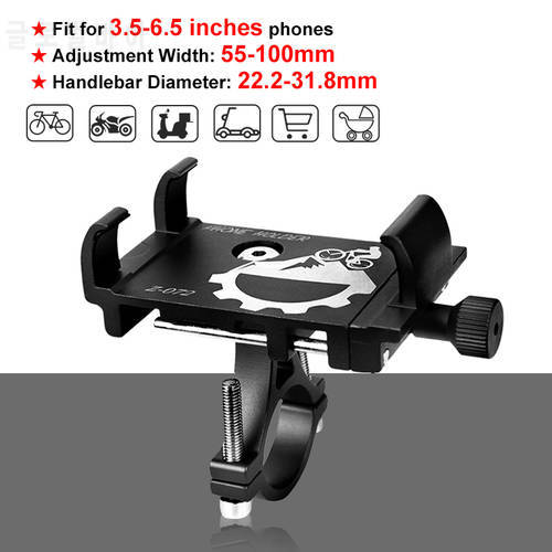 Aluminum Alloy Bike Phone Holder Universal Motorcycle Bicycle Cell Phone Stand Mount Mount Handlebar GPS Bicycle Accessories