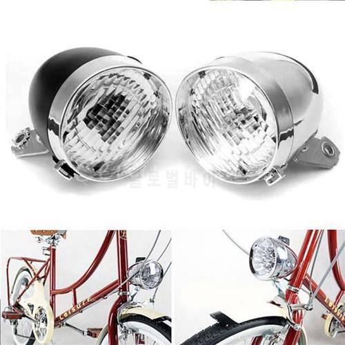 Retro Vintage Style Bike Light Mental Waterproof 3LED Bicycle Headlight Cycling Front Light Flashlight Bicycle Bike Accessories
