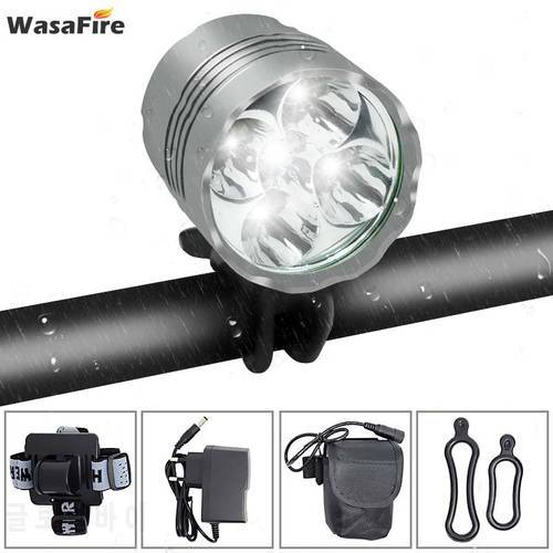 WasaFire 5x T6 LED Bicycle Light Headlight 7000 Lumen Farol Bike Light Lamp Headlamp Lanterna with 18650 Battery Pack + Charger