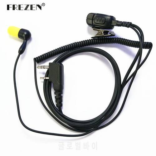 2-Pin Foam Slow Rebound Earbud Earpiece Mic PTT Headset for Kenwood Baofeng TYT WOUXUN Walkie Talkie