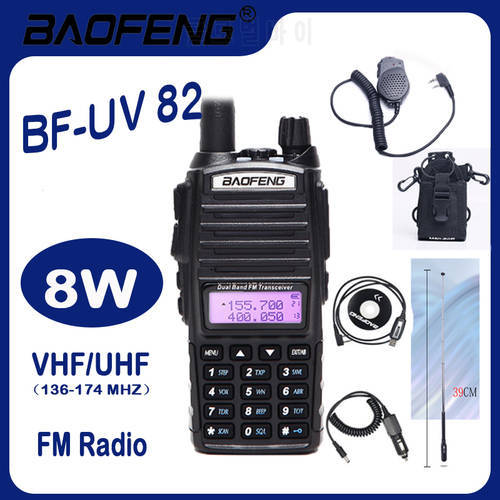 Baofeng UV-82 5W Walkie Talkie VHF/UHF Dual Band 136-174/400-520MHz 10 KM UV-82 HP for Hunting Camping Trucker