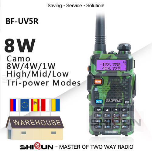 1PC/2PCS Baofeng UV-5R Walkie Talkie Camo 8W Dual Band UV5R Ham Radios UHF VHF Two Way Radio UV 5R HF Transceiver UV-82