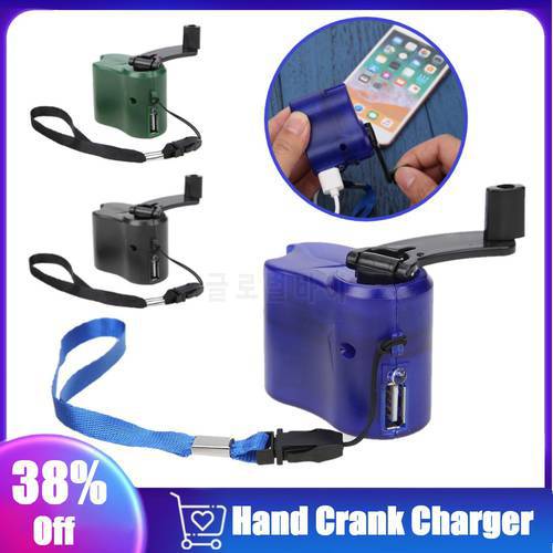 New Portable USB Phone Emergency Charger Hand Crank Travel Charger for Camping Hiking EDC Sports Outdoor Survival Tools