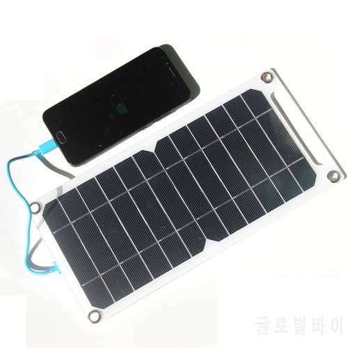 USB Solar Panel Outdoor 6W 5V Portable Camping Hiking Travel Solar Charger Generator Power Bank for Mobile Phone Flashlight