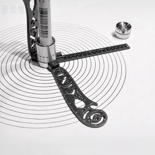 Multi Function Drawing Ruler Magnetic EDC Tool Mini Wrench Bottle Opener Compass Protractor Drawing Template