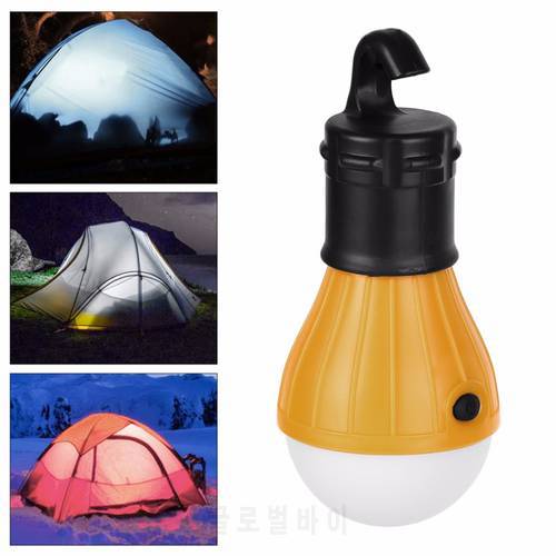 Portable Outdoor Hanging 3 LEDS Camping Lantern Tent Soft Light Bulb Lamp Fishing Hunting Garden White AAA Battery