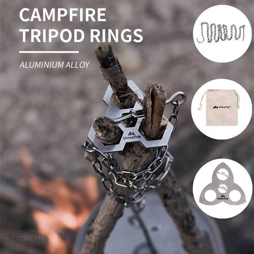 Steel Outdoor Camping Tripod Portable Cooking Campfire Picnic Pot Holder Hanger Barbecue Hanging Pot Tripod Hanger Accessories