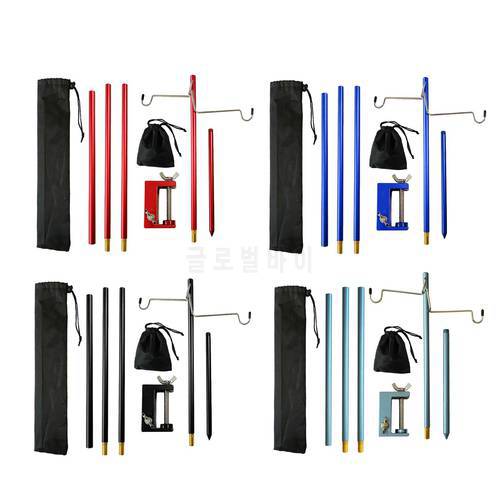 Lamp Bracket Camping Tent Storage Bag Double Hook Tool Lantern Stand Hanging Light Holder Hanger for Outdoor Activities Picnic