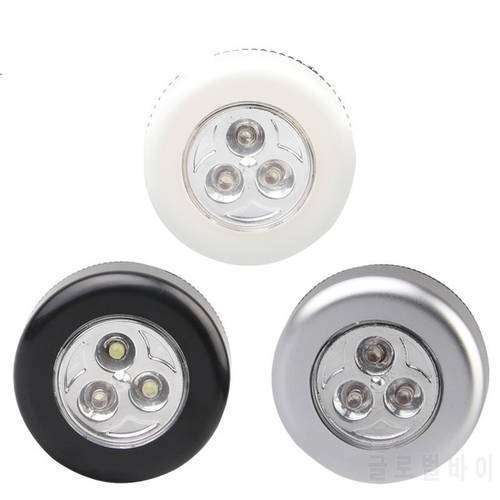 3 LED Closet Under Cabinet Lamp AAA Battery Powered Wireless Touch Switch Kitchen Wall Car Night Light for Car Boot Outdoor Tool